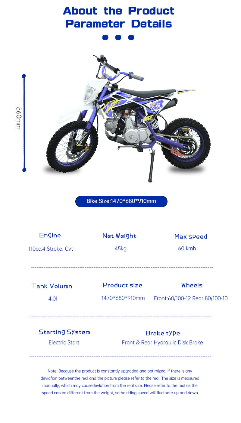 Pit Viper 110cc 4-Stroke Pit Bike (street legal) electric start