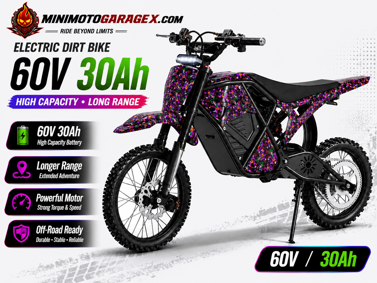 The Joker 4000w 32AH 60v Electric Dirt Bike 50mph